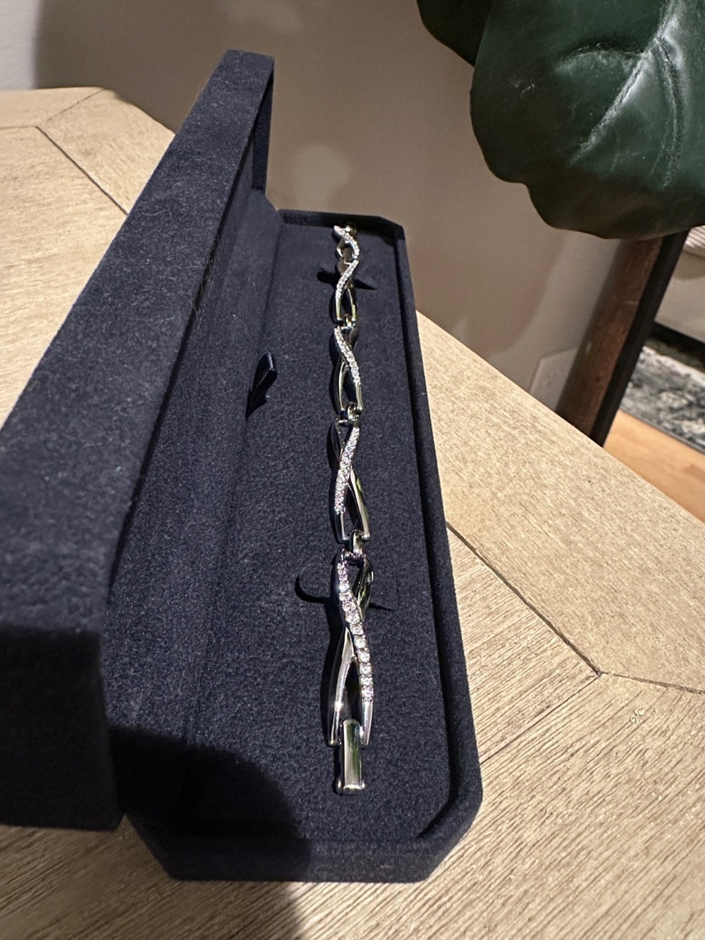 Swarovski Silver-Tone Bracelet - Elegant Twisted Link Design